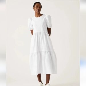 Zara White Cotton Poplin 'Zin' Dress